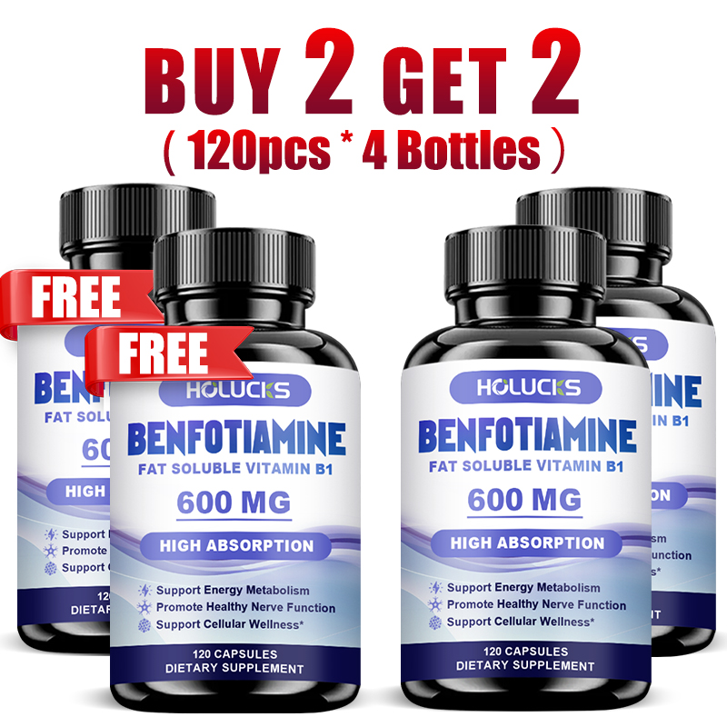 Health Wellness Vitamins - Cápsulas de Benfotiamina, con Vitamina B1