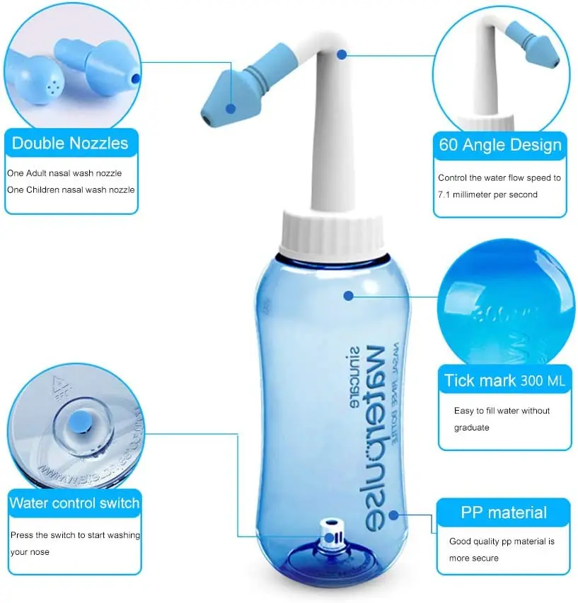 Irrigador Nasal de 300ml/500ml - Neti Pot Nasal Rinse reseña y precio